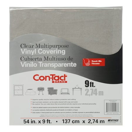 Con-Tact Brand Con-Tact Clear Vinyl Covering, Multipurpose, 54 x 9 Ft. 54C3P20808P